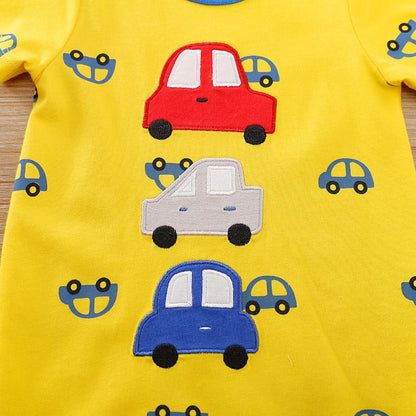2-Piece Baby Boy/Girl Cartoon Cars Romper Bodysuit