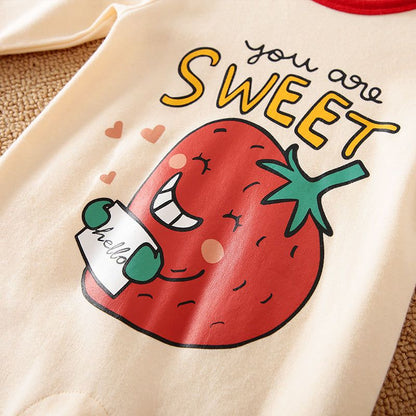 Strawberry Theme Printed Baby Boy/Girl Full Sleeve Romper