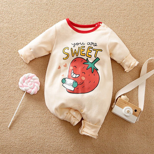 Strawberry Theme Printed Baby Boy/Girl Full Sleeve Romper