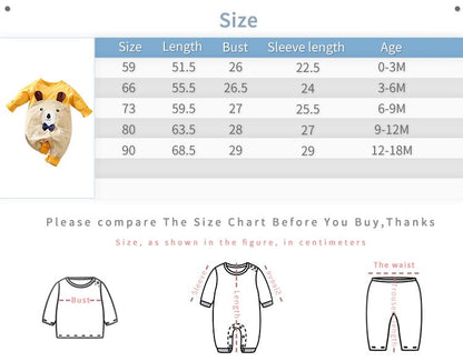 Baby Boy/Girl 100% Cotton Long-sleeve Cartoon Print Jumpsuits Set