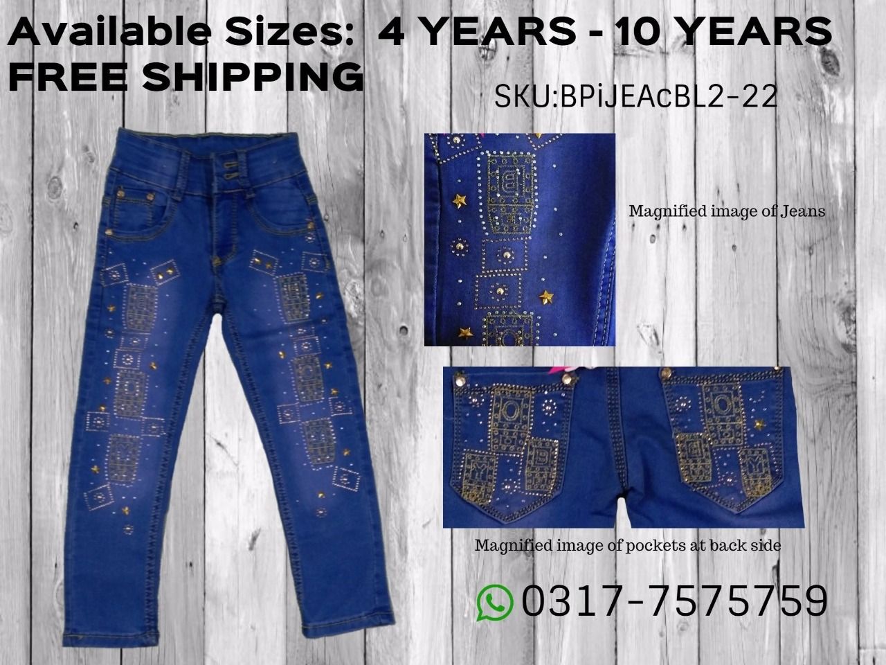 Baby Girl/Toddler Embroidered Denim Pant