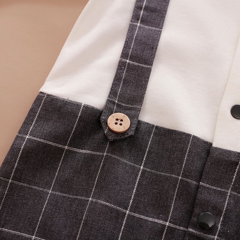 Baby Boy One-piece Gentleman Tuxedo Bow Tie Overalls Design Jumpsuit