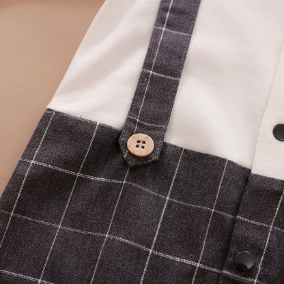 Baby Boy One-piece Gentleman Tuxedo Bow Tie Overalls Design Jumpsuit